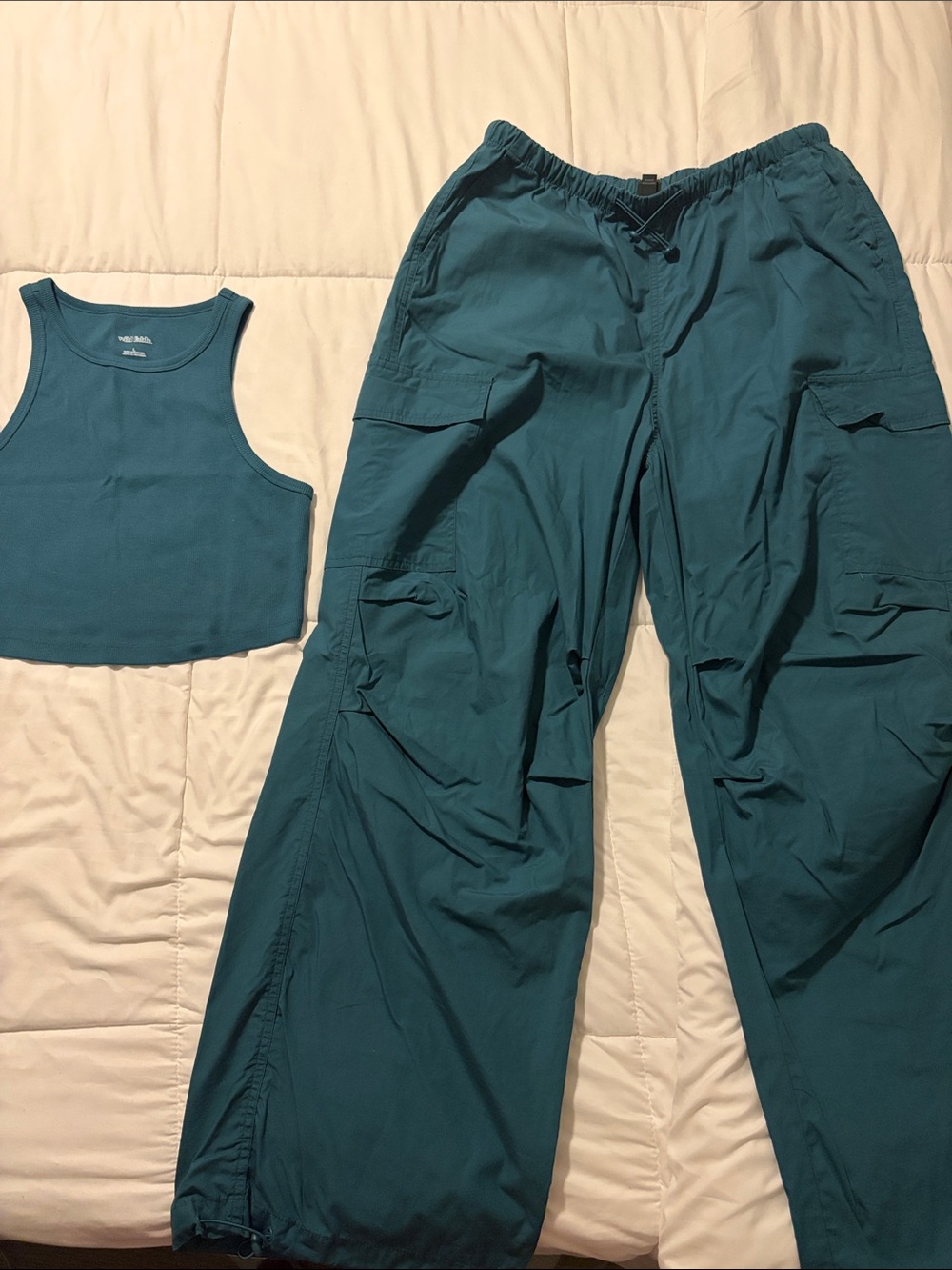 Teal Cargo Track Pants - Wild Fable